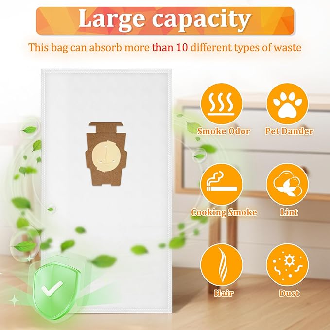 204814 Micron Magic HEPA Filter Plus Vacuum Bags for Kirby Avalir, Avalir 2, Sentria, Sentria II, Ultimate G, F-Style & Twist-Style Vacuums 204811 205814 205811 (8 Bags + 2 Belts)