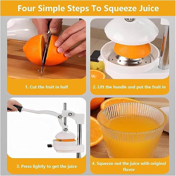 Heavy-Duty Professional Citrus Juicer, Kitchen Juice Squeezer, Easy-to-Clean, Stainless Steel