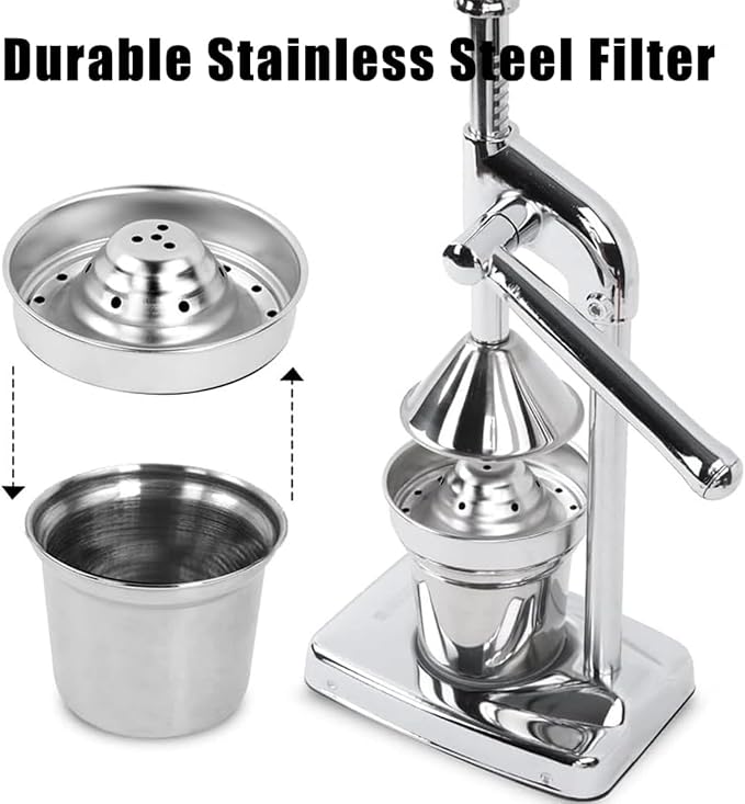 Cast Iron Juicer Hand Press, Stainless Steel Lemon Squeezer, With Non-skid Cup Baseeffort Saving Lever for Fresh Lemonade Orange Juice, Easy To Use, Home And Kitchen Essentials
