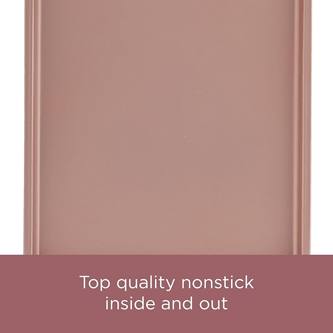 Farberware Baking Nonstick Cake Pan, Rectangle, 9 Inch x 13 Inch, Red Rose Gold