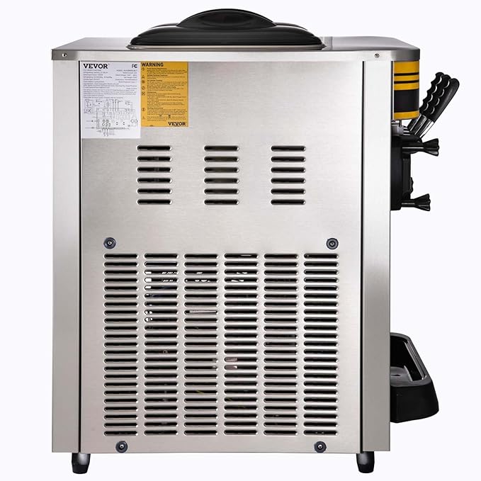 VEVOR Commercial Ice Cream Maker, 22-30L/H Yield, Countertop Soft Serve Machine with 2x6L Hopper 2L Cylinder LCD Panel Puffing Shortage Alarm, Frozen Yogurt Maker for Restaurant Snack Bar