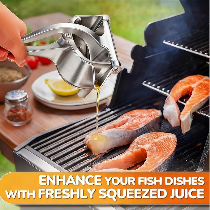 Hand Juicer Squeezer, Aluminum Alloy Fresh Fruit Juice Extractor, Fruit Juice Handheld Press Squeezer with Seed Filter, Heavy Duty Manual Hand Press Juicer for Orange Pomegranates Apple Lemon Lime (4)