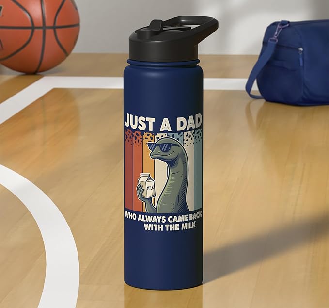 Nessie Dad Who Always Came Back With The Milk Retro Sunset Stainless Steel Insulated Water Bottle