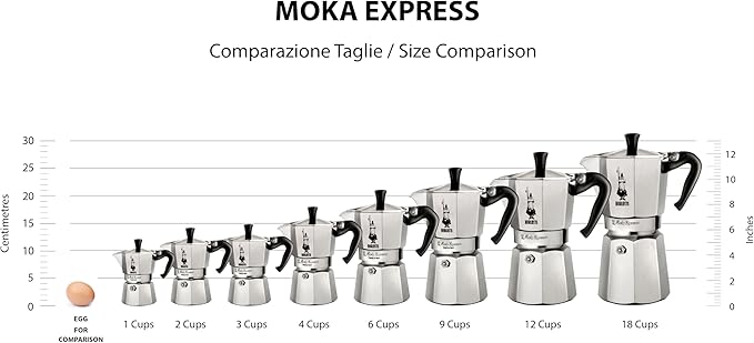 Bialetti Moka Express Iconic Italian Stovetop Espresso Maker (Natural Silver, 6 Cups)
