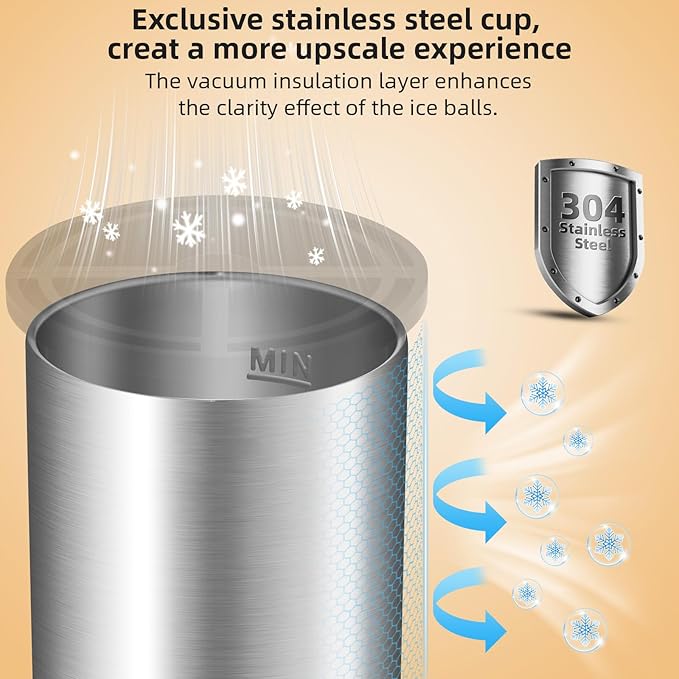 Clear Ice Cube Maker, 2" Clear Ice Ball Maker for Old Fashioned Whiskey lover, Bourbon, Whiskey, Cocktail Funny Gifts for Men on Birthday or Holiday, Easy-Release Stainless Steel Ice Mold(4Pack)