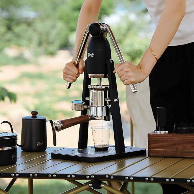 Manual Espresso Maker Set - Hand Press Espresso Machine – 12Bar Pressure Profiling, Dual-Lever Manual Coffee Maker with Pre-Infusion, Portable for Custom Espresso Shots, Stainless Steel (Green)