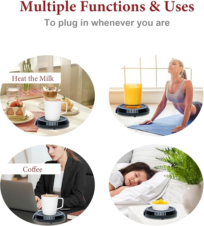 Large Candle Warmer Wax Melter, Warmer Plate for Candle Jar, Wax Cubes Melter, Warmer Plate, Electric Coffee Mug Warmer, Tea or Various Beverages Warmer, for Home, Office Desk, etc, Best Gift(Black)