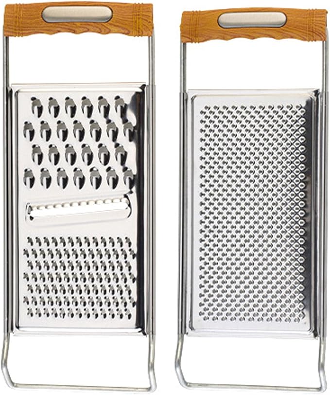 2 Pack Cheese Grater,Stainless Steel Zester Set of 2, Kitchen Flat Handheld Grater For Cheese, Chocolate, Spices, And Potato, Zucchini, Carrot, Apple (B style color)