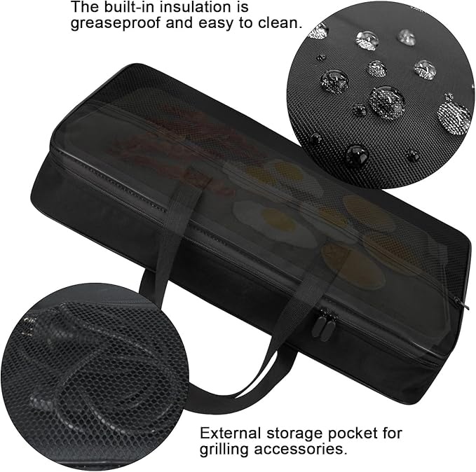 Pancake Griddle Travel Bag Electric Griddle Carrying Case Heat-resistant Waterproof Oxford Storage Bag for Electric Griddle 14648/for Chefman 20 Inch Grill/for Presto 07061 22-inch Griddle Plate