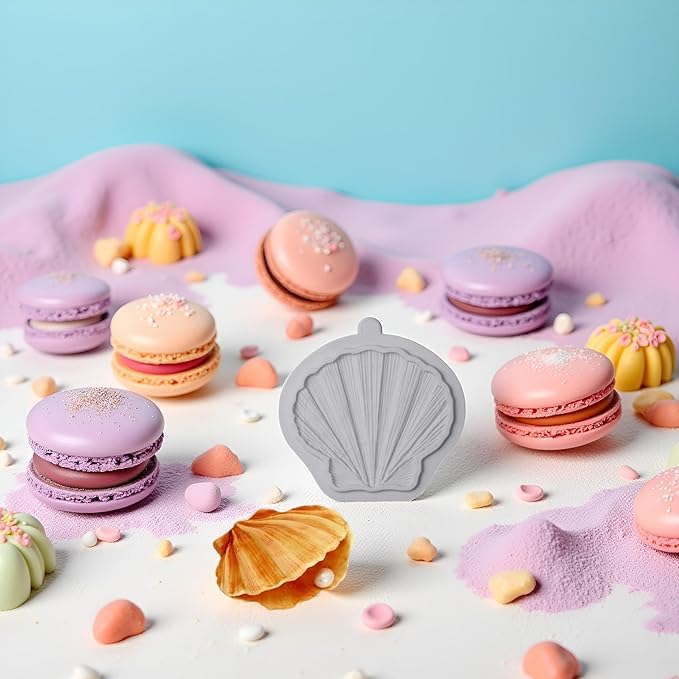 Gray Clam Shell Fondant Silicone Molds For Cake Decorating Cupcake Topper Candy Chocolate Gum Paste Polymer Clay Fondant and Gum Paste Molds Pastry and Baking Molds