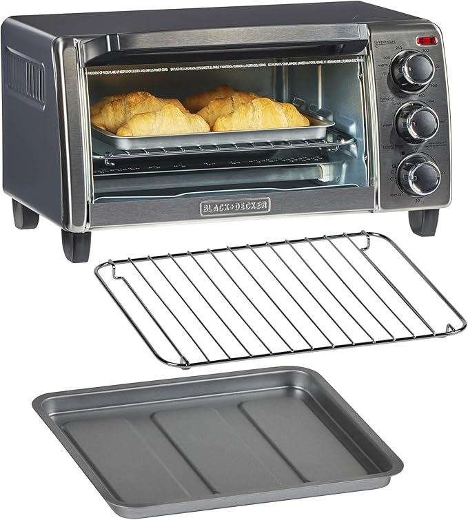 BLACK+DECKER TO1313SBD Toaster Oven, 15.47 Inch, Silver