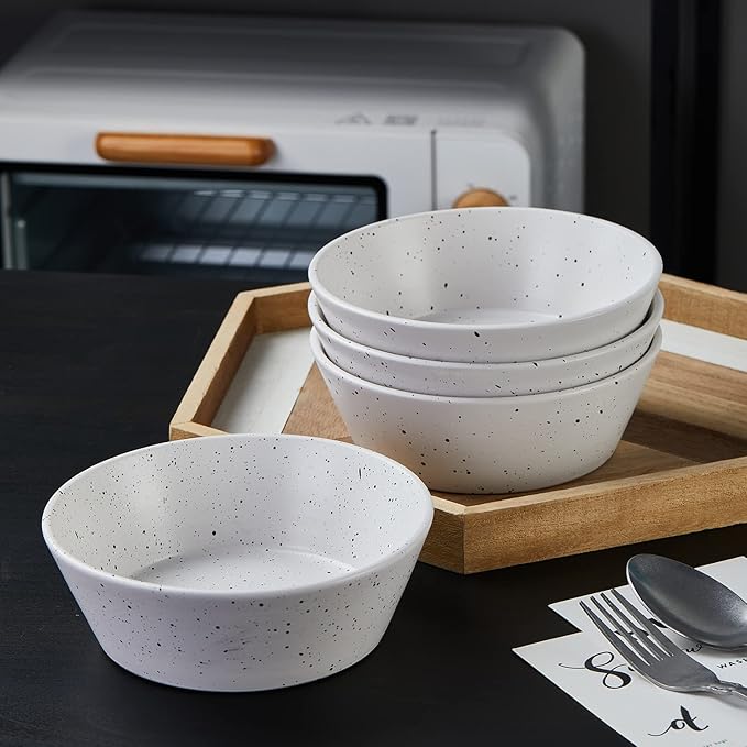 Stone lain Jade Stoneware Dinnerware Set, 32-Piece Service for 8, White