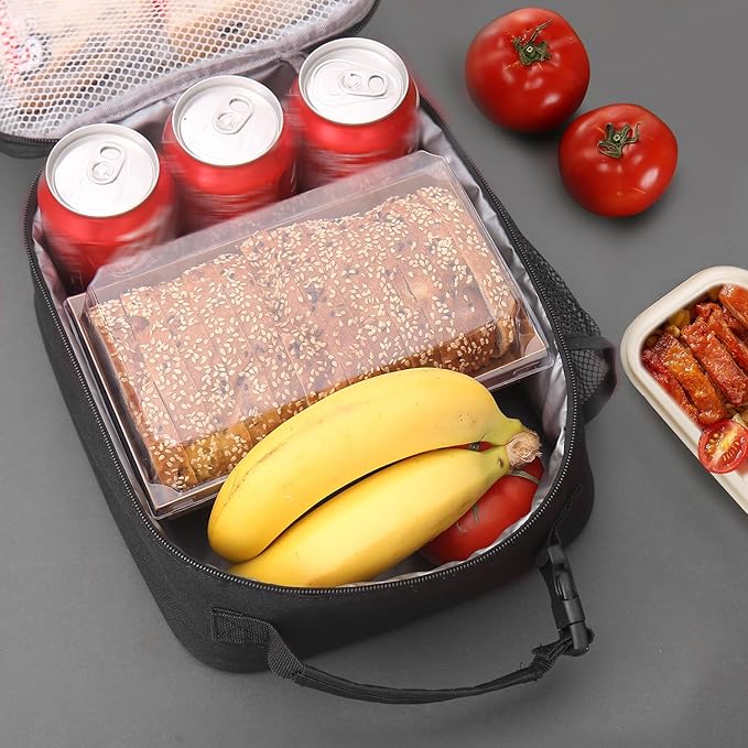 Lovoeo Lunch box Lunch bag for men women Insulated Lunchbox Lunch bags for Work Picnic Travel (Thicken grey)