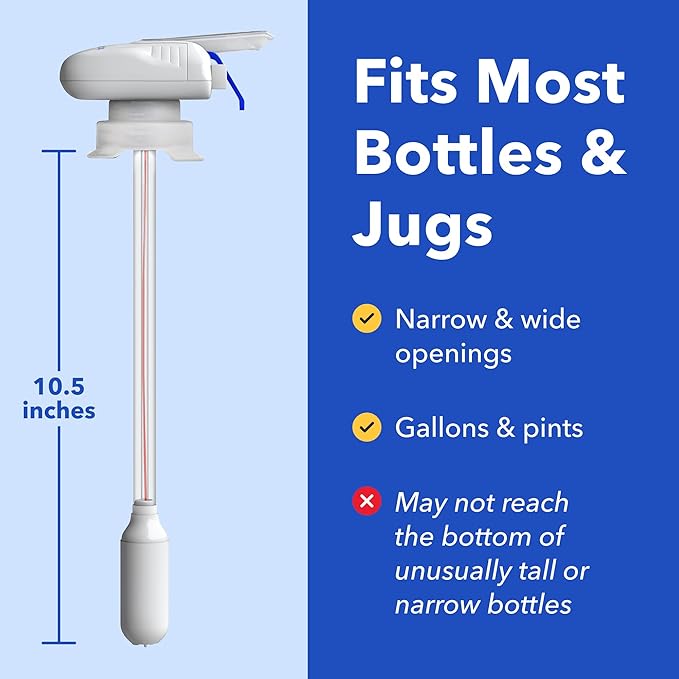 Magic Tap Automatic Drink Dispenser for Fridge, Teal (1 Pack), No Spill Milk Dispenser for Fridge, Automatic Milk Dispenser Pump for Gallon Jugs, Water & Juice, Fits Most Bottles, Batteries Required