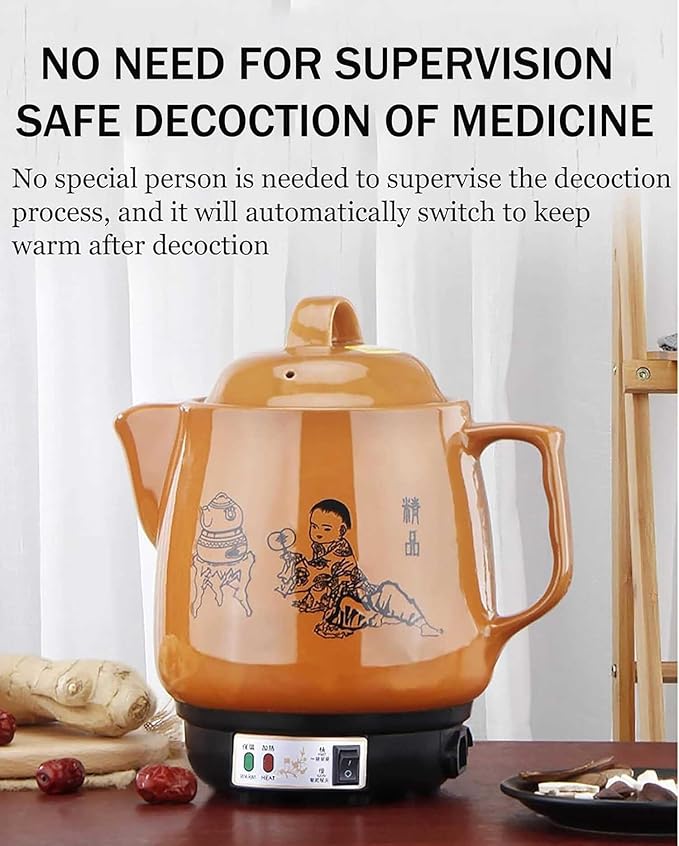 2-5L Automatic Chinese Medicine Pot, Multifunctional Electric Chinese Medicine Pot, Ceramic Pot, Wok for Cooking, Baking, Boiling a 2L