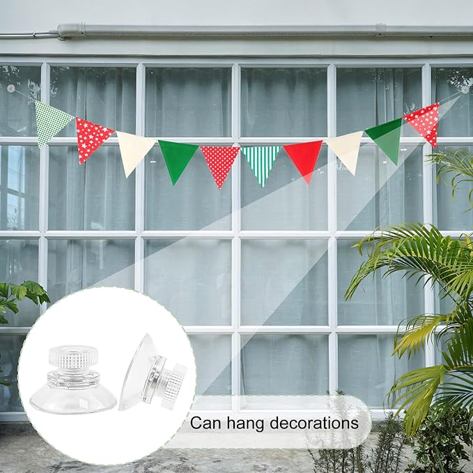 20 pcs Small Suction Cups, Suction Cups with Metal Screw, 1 inch / 25mm Clear PVC Sucker Pad Strong Adhesive Suction Hook Holder for Window Car Glass Shade Cloth Glass Bathroom Wall Door (Metal,PVC)