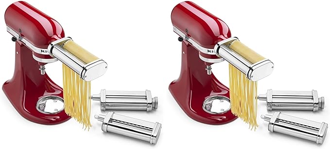 KitchenAid Stand Mixer Attachment,KSMPRA 3-Piece Pasta Roller & Cutter Set,(Pack of 2)