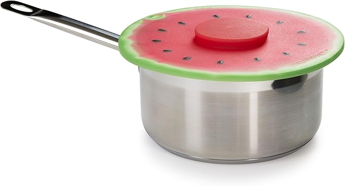 Charles Viancin - Watermelon Silicone Lid for Food Storage and Cooking - 9''/23cm - Airtight Seal on Any Smooth Rim Surface - BPA-Free - Oven, Microwave, Freezer, Stovetop and Dishwasher Safe