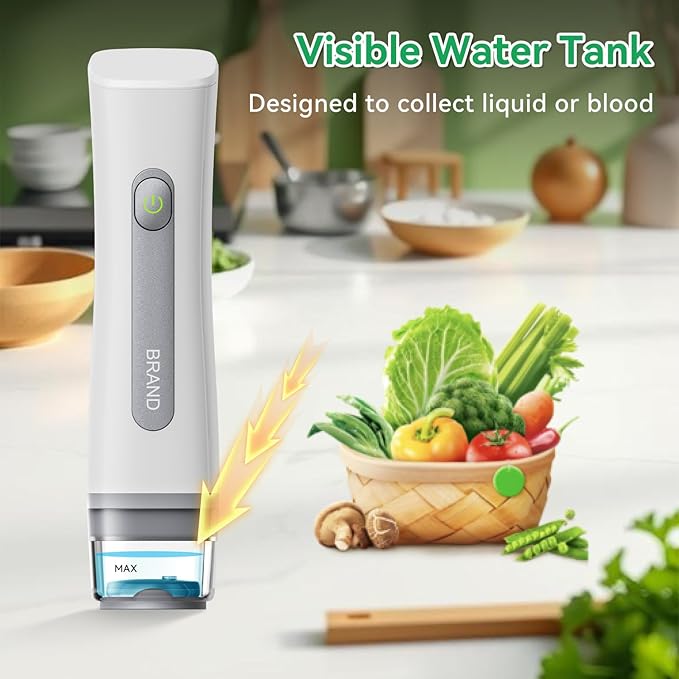Vacuum Sealer for Food with Visible Water Tank, Handheld Compact Vacuum Sealer,Food Safety and Storage Vacuum Machine with 30 Pcs Reusable Vacuum Bags (White)