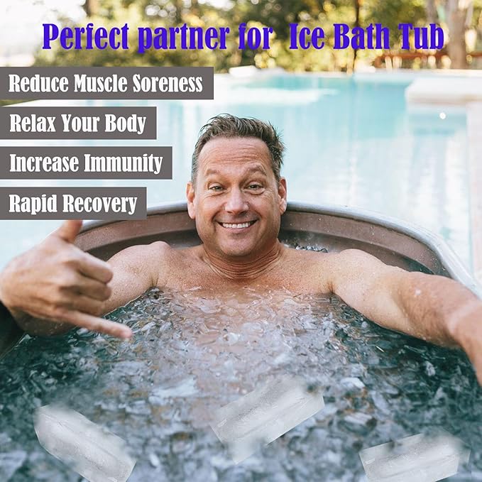 5Pcs Extra Large Ice Block Mold, Silicone Ice Block Molds for Ice Bath Tub, Big Ice Cube Molds for Ice Bath, Nordic Blue Ice Maker for Cold Plunge or Coolers, Ice Tray Accessories for Ice Bath Chiller
