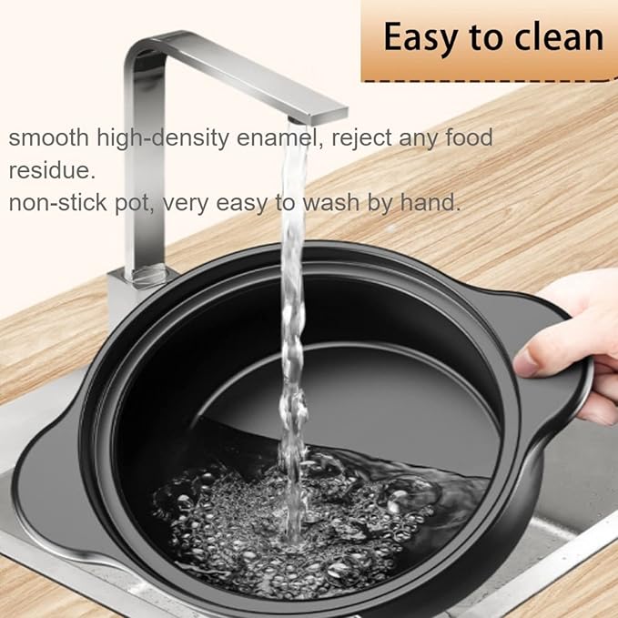 Clay Pots for Cooking Chinese Soup Pot Ceramic Pot Cooking Chinese Terrines, Stovetop soup tureen Make Delicious for The Family,black-2.5L