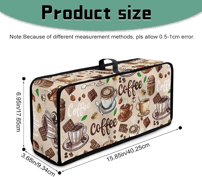 Coffee Toaster Cover 2 Slice Beige Cover for 2 Slice Slim Toaster, Easy to Fold and Carry Water-Resistant Dust Covers for Kitchen Appliances, Machine Washable