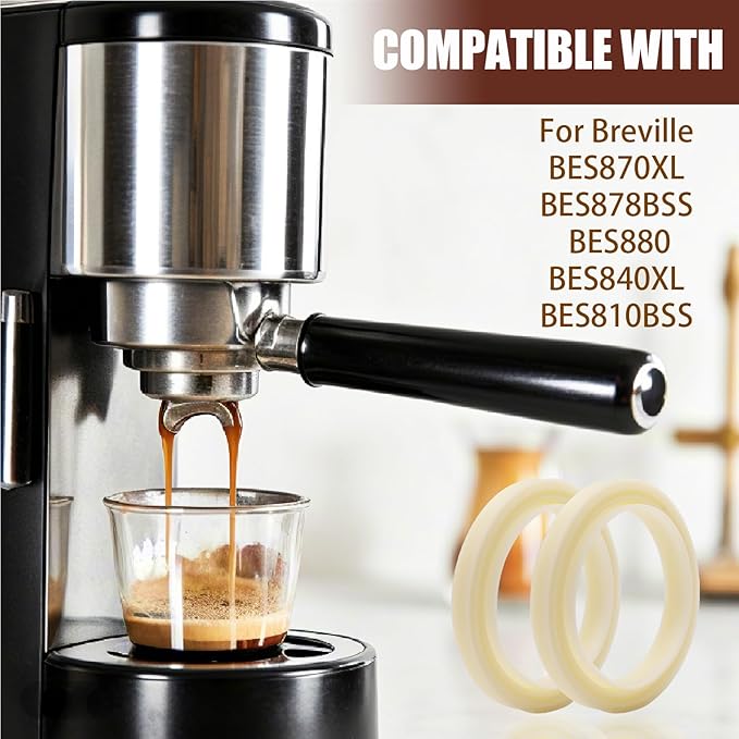 Dianrui 2PCS 54mm Silicone Steam Ring for Breville Espresso Machine Accessories BES870xl/878/860/880/810/840/450/500 Espresso Accessories Grouphead Gasket Replacement Part