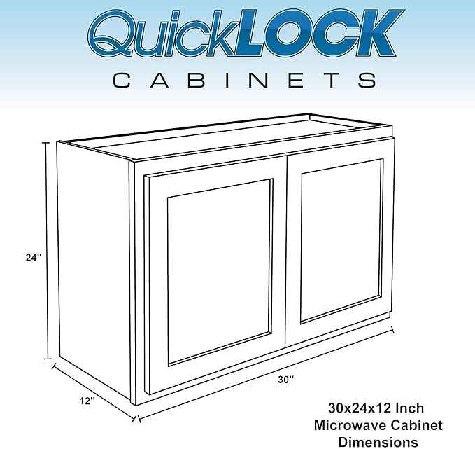 Quicklock RTA (Ready-to-Assemble) 42" Tall Wall Kitchen Cabinets - Shaker Style | 100% Hardwood | Made in America | Soft Close Hardware (Raw Maple, 12" D x 30" W x 24" H)