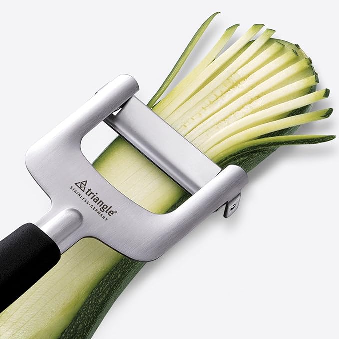 triangle Julienne Cutter - Ultra-Sharp Stainless Steel - Cuts Firm Vegetables for Veggie Noodles, Salads & More - GreenGrip Handle - Dishwasher Safe
