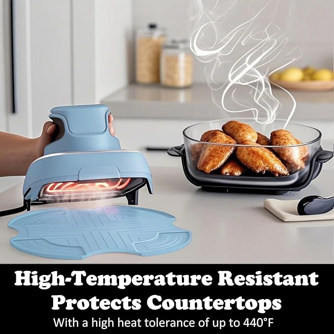 Tailored Ninja Crispi PowerPod Silicone Trivet – Hot Pads for Ninja Crispi Glass Air Fryer Accessories, Heat-Resistant, Non-Slip, Protection for Countertop (Blue)