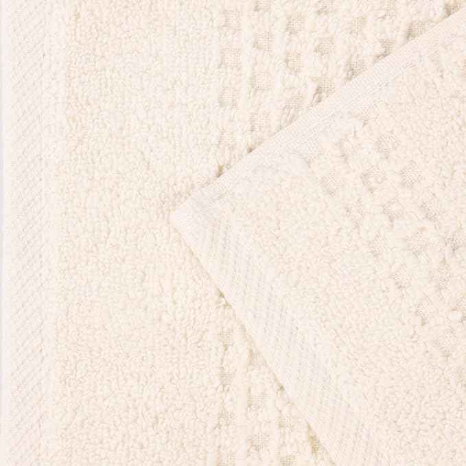 Superior Playa Zero Twist Cotton Medium Weight Towels, for Guest Bath, Bathroom, Shower, Spa, Plush, Quick Dry, Ultra-Soft Towels, Bath Essentials, Waffle Textured, 12 Piece Assorted Towel Set, Ivory