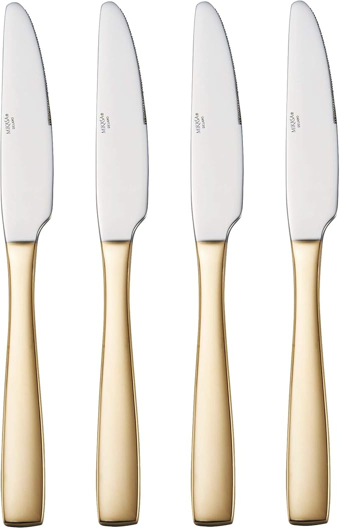 Mikasa Delano Gold Plated 20-Piece Stainless Steel Flatware Set, Service for 4