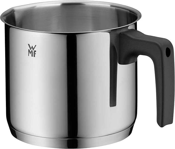 WMF 794769990 milk pot Ø 14 cm approx. 1,7l pouring rim Cromargan stainless steel brushed suitable for all stove tops including induction dishwasher-safe, Silver