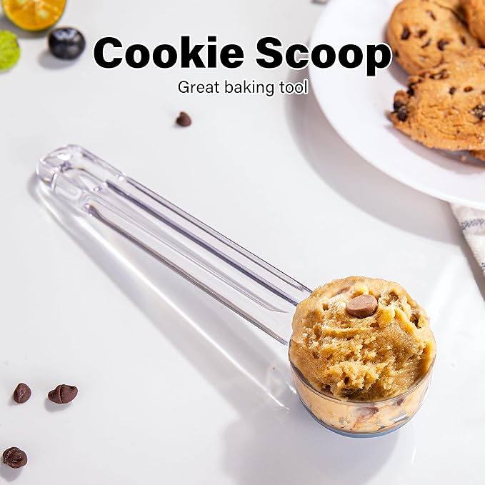 Cookie Scoop Set 1 Tablespoon, Size #60 Cookie Dough Scooper for Baking, 15 ml/0.5 oz Ice Cream Scoop, Acrylic Scoop, Comfortable Grip