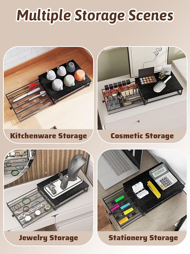 Sedegn Coffee Pod Holder Counter Coffee Vertuo Capsules Storage Organizer with Sliding Drawer Compatible For 35 K-Cup Pods No Assembly Needed Black