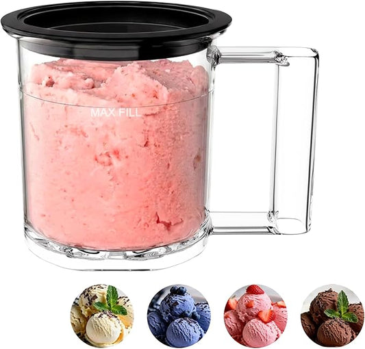 KF-2501 20 oz Pint Replacement Container Cup with Storage Lid for Frozen Treat Makers, Extra Pint for Ice Cream/Gelato/Sorbet Bases, Freezer Storage, Single-Batch Prep (1-pack)