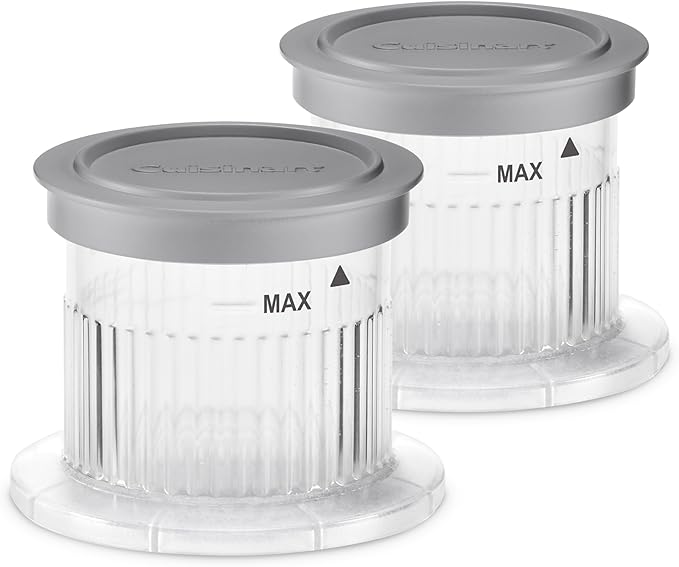 FastFreeze Ice Cream Maker Dessert Cups 2-Pack – 0.5-Pint Freezer Cups with Lids, Dishwasher-Safe, Compatible with ICE-FD10 for Homemade Ice Cream, Sorbet, Smoothies & Frozen Desserts