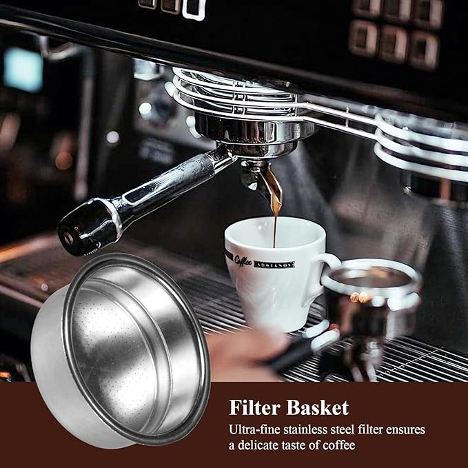 2 Pack 51mm Stainless Steel Coffee Filter Basket, Espresso Portafilter Machine Parts Compatible with CASABREWS, Gevi (2, Two Cups)