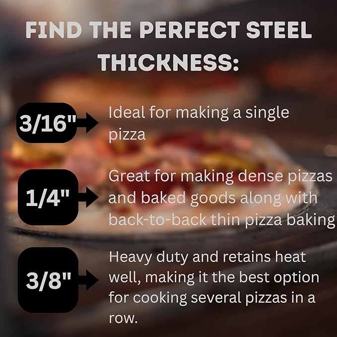 ThermiChef 14x14 Pizza Steel, 3/8" Thick, 20 lbs - Cooking Steel for Oven & Grill - Made in USA