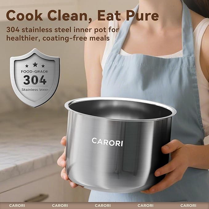 12-in-1 Electric Pressure Cooker 8 Quart, 1200W olla de presion Multi-Cooker with Stainless Steel Pot, Slow Rice Cooker, Saute, Steamer, Yogurt & Food Warmer, Delay Timer, Black