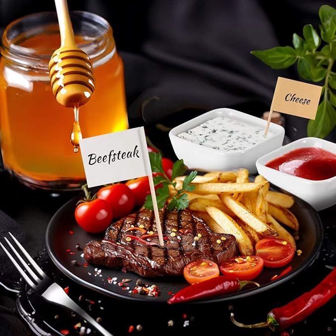 Charcuterie Board Accessories With 3 Oz Ceramic Dip Bowls, Wooden Handle Silver Cheese Spreader Butter Knive Set Kit, Mini Tongs, Spoons, Forks,Honey Dipper, Cocktail Picks