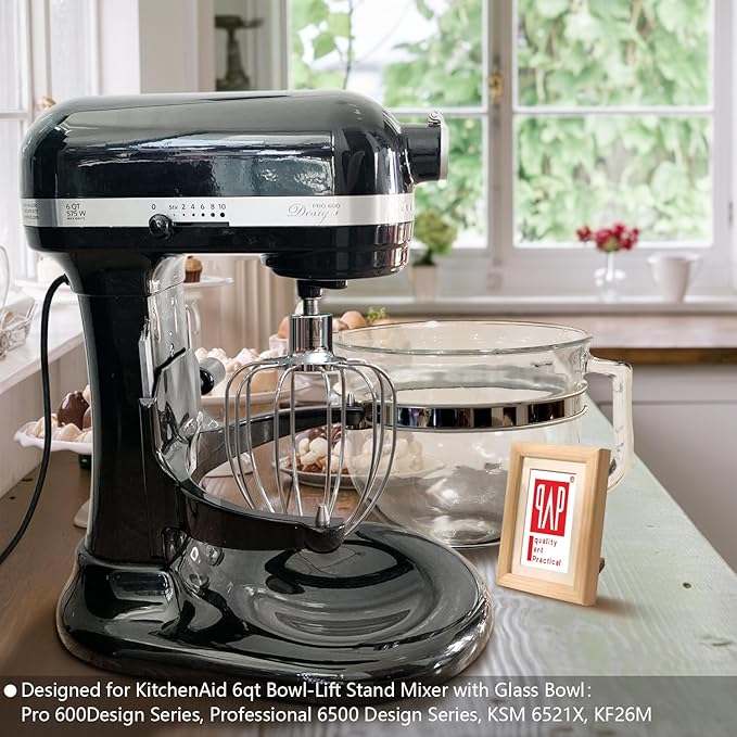 Heavy Duty Whisk Attachment for KitchenAid Bowl-Lift Stand Mixers- Extra Thick Stainless Steel Wire Whip for Fast Whipping, Perfect for Large Batches, Dishwasher Safe