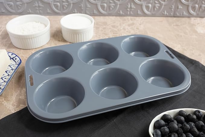Fox Run Non-Stick Extra Large Muffin and Cupcake Pan, 6 Cup