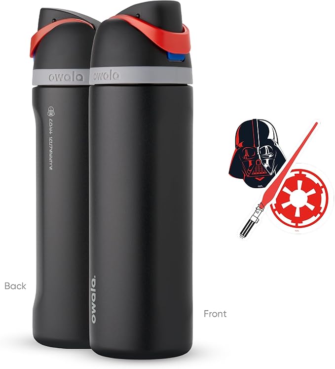 Owala Star Wars FreeSip Insulated Stainless Steel Water Bottle with Straw for Sports and Travel, BPA-Free, 24-Ounce, Darth Vader