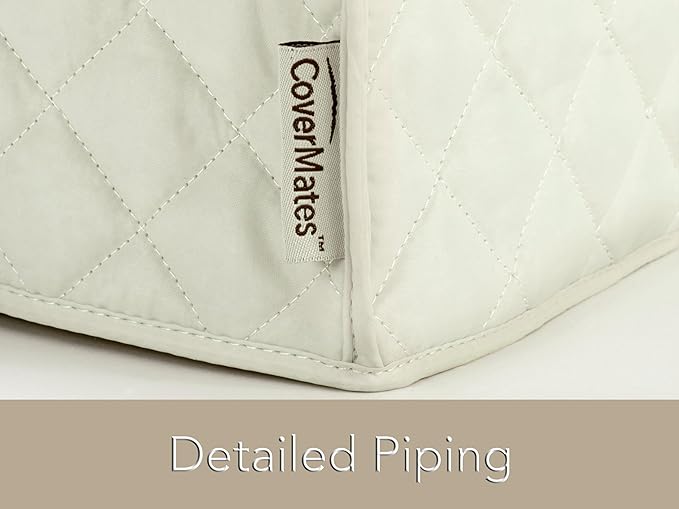 Covermates Keepsakes Bread Maker Cover – Quilted Appliance Protector for Dough Makers – Dust & Stain Resistant, Washable Slip‑On Design for Countertop Storage, Cream