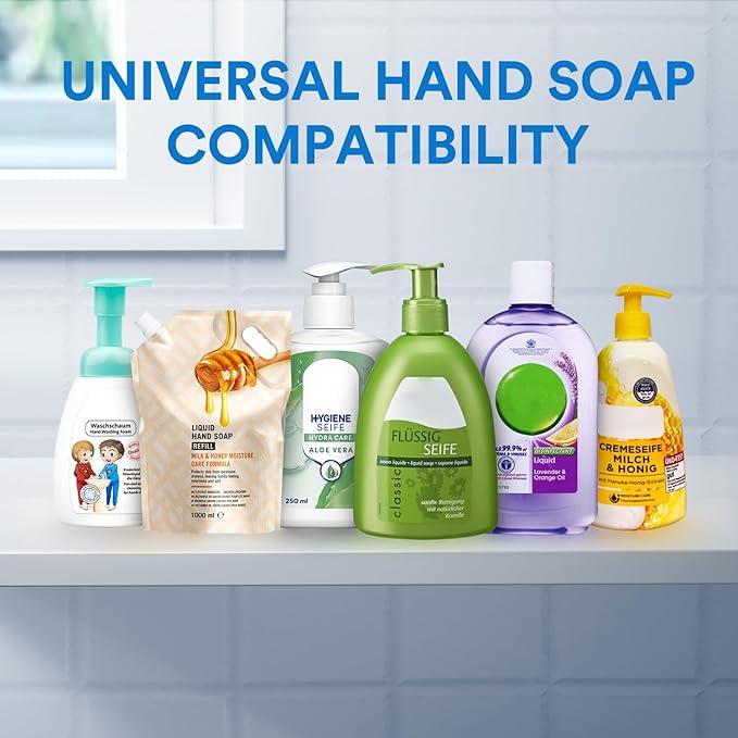 Automatic Soap Dispenser with Smart Digital Display, Touchless Rechargeable Hand & Dish Liquid Soap Dispenser for Kitchen & Bathroom - 6 Adjustable Level, Wall Mounted, 380ml IPX5 Waterproof