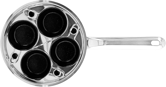 Demeyere Resto Ceramic coating 4-cup Stainless Steel Egg Poacher Set
