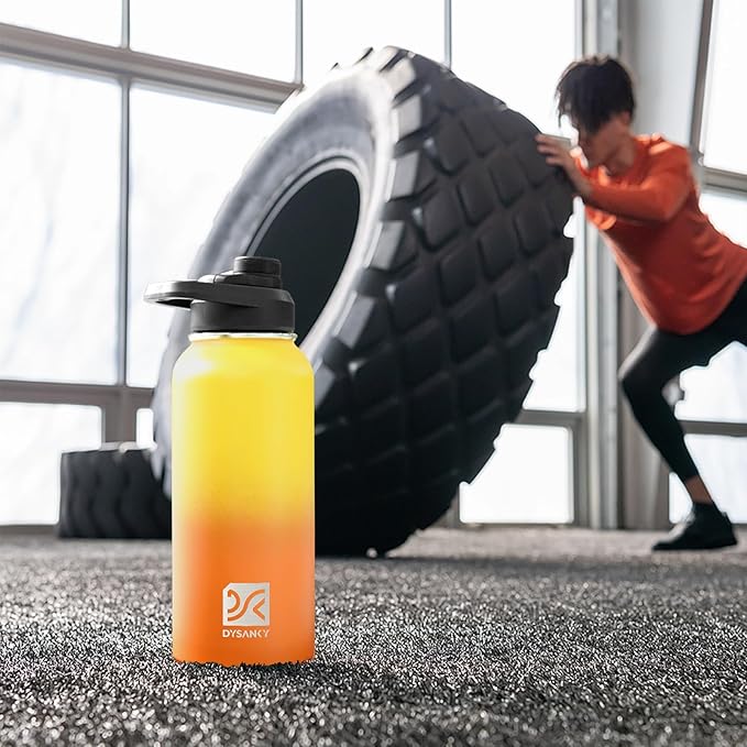 DYSANKY 32 oz Insulated Water Bottle | Upgraded Thickened Stainless Steel Water Jug for Gym and Hiking with Straw, Carrier Bag, Handle Strap | BPA-Free 32 oz