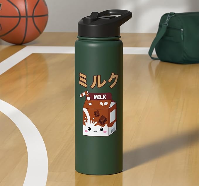 Cute Kawaii Chocolate Milk Japanese Anime Otaku Milkshake Stainless Steel Insulated Water Bottle