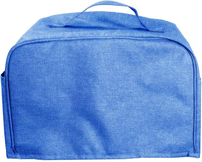 FLR Large 4 Slice Toaster Cover with Pockets, Dust-proof & Oil Proof, Fit Most Large Toasters (Blue, 16' x 7.5' x 8')